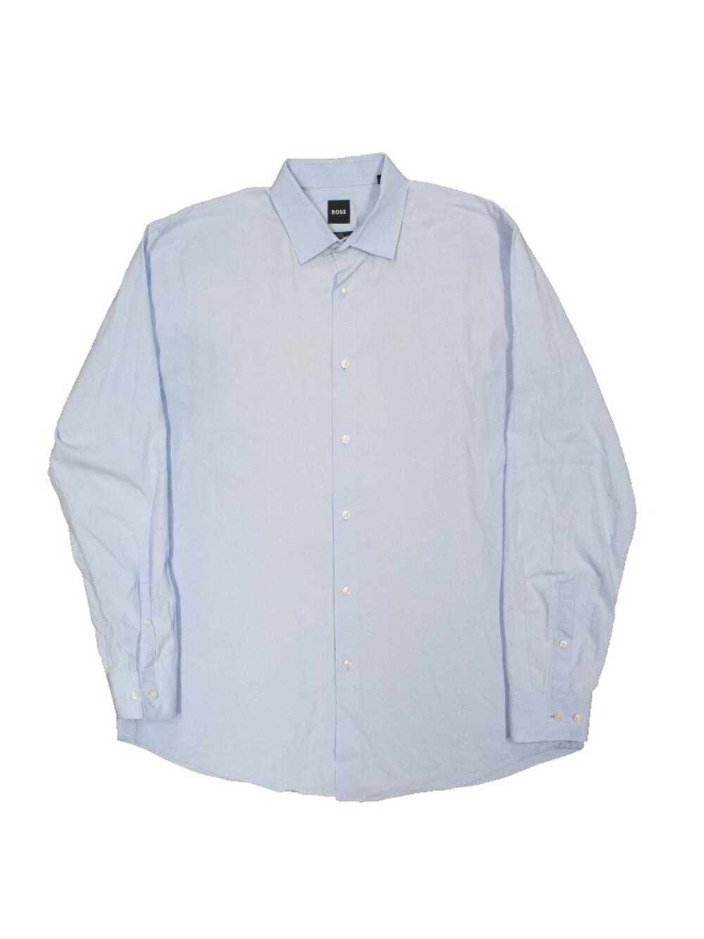 Hugo Boss Dress Shirt Slim Fit Easy Iron Cotton Blue Long Sleeve 17 XL